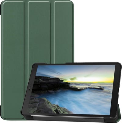 Hoesje - Geschikt voor Samsung Galaxy Tab A 8.0 (2019) - Dun & Stevig - Hardcover Book Case - Trifold Bookcase Hoes - Hard Cover - Tablethoes - Donkergroen