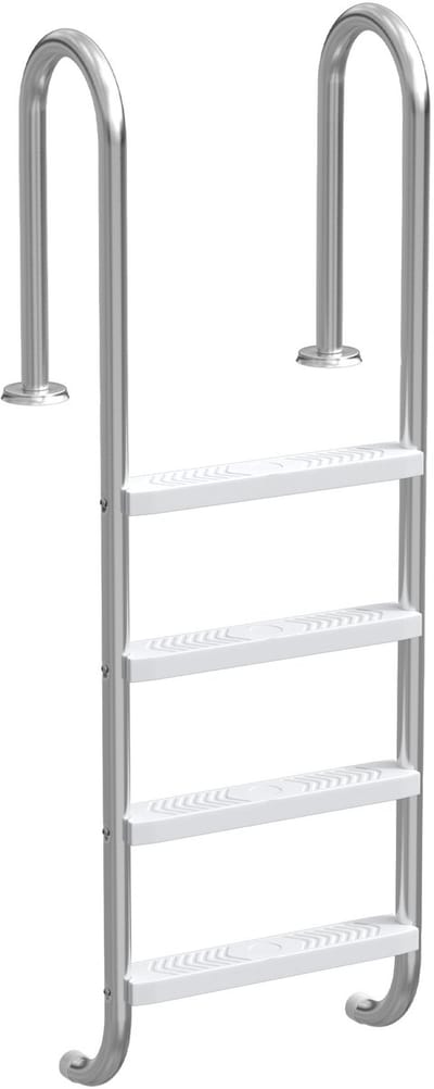RVS Zwembadladder 4 Treden - Poolladder van 304 Roestvrij Staal - 157 cm wandhoogte - Antislip Zwembad Trap - Tot 150 kg