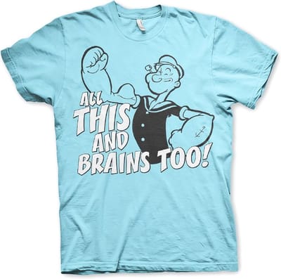 Popeye All This And Brains Too T-shirt Skyblue