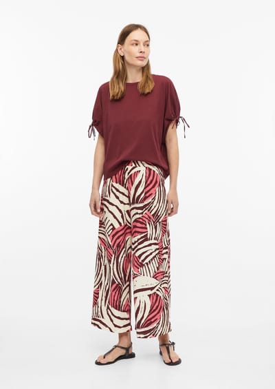 s.Oliver - female - Gestructureerde culottes met plooien en elastische tailleband