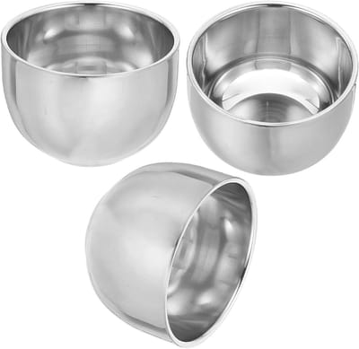 Scheerkom Mannen - Scheerzeep Beker - Verfijnd Scheren - Roestvrij Staal - 8.2x8.2x5.8cm - Zilver