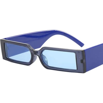 Lunettes de Soleil Rectangulaires Élégantes de Luxe Homme Style Rue Intemporel Designer Verres Noirs Lunettes de Soleil Petite Monture Personnalité Protection UV400 Protection Oculaire MULTI white