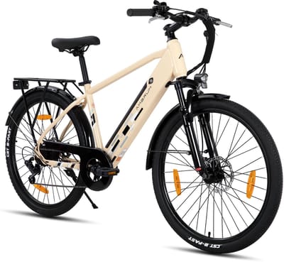 HILAND Rhythm elektrische stadsfiets - 26 inch - 250W motor - 50km actieradius - 36V 7.8Ah accu - Shimano 7-versnellingen - Unisex - Geel