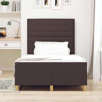 vidaXL - Bedframe - met - hoofdeinde - Donkerbruin - 120 - x - 190 - cm - Stof