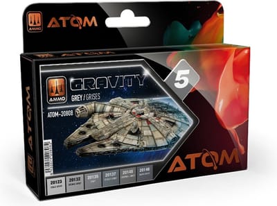 AMMO by Mig Jimenez Hobbyverf Acrylverf - MIG 20808 ATOM - Gravity Set 5 - Grijze Kleuren - Acryl Set 6x20ml Verf set - 6x 20 ml