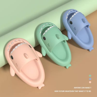 4cm Dikke Zool Haai Ouder-kind Pantoffels Vrouwelijk Grappig Thuis Cartoon Kinderen EVA Sandalen 40/41 gray