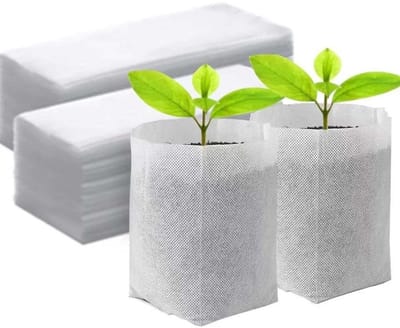 Daity 100 stuks - Plantenzakken kweken - biologisch afbreekbare kweekzakken - plantenbakken voor buiten voor planten - bomen - groenten - bloemen en bloempotten (opvouwbaar, 12 x 15 cm)