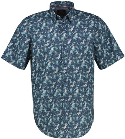 Lerros Overhemd Overhemd Met Korte Mouwen En Bloemenprint 2532404 443 Mannen Maat - L