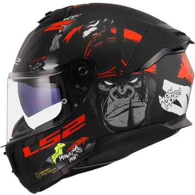 LS2 FF808 STREAM II ANGRY MONKEY Matt Zwart Rood -06 Integraalhelm - Helm