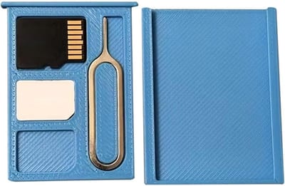 Geheugenkaart Case - Mini Opslaghouder - Veilige Data Opslag - Schokbestendig Ontwerp - Compact Formaat - Blauw