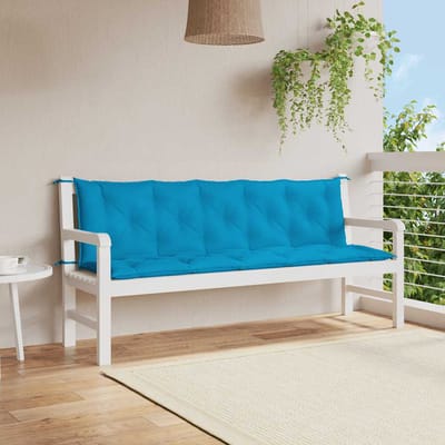 vidaXL - Tuinbankkussen - 180x(50+50)x7 - cm - oxford - stof - lichtblauw