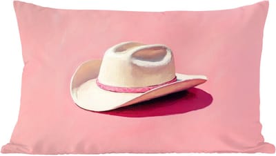 Sierkussens - Kussentjes Woonkamer - 60x40 cm - Zomers - Hoed - Roze
