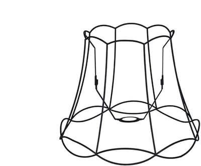 QAZQA granny frame - Retro Lampenkap - Ø 390 mm - Zwart -