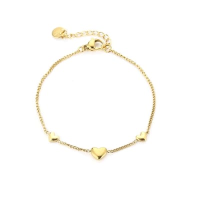 Bijoutheek Armband (Sieraad) Kleine Hartjes Goudkleurig