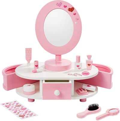 howa Beauty Center Kaptafel "Little Lady" met Accessoires van hout voor kinderen 5001