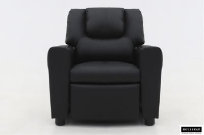 relaxstoel Renold - kinder relax- met drinkhouder- zwart pu-manueel verstelbaar