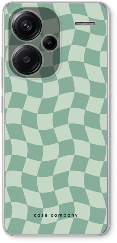 Case Company® - Hoesje geschikt voor Xiaomi Redmi Note 13 Pro plus hoesje - Grid Groen - Soft Cover Telefoonhoesje - Bescherming aan alle Kanten en Schermrand
