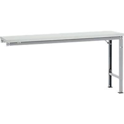 Manuflex aanbouwtafel UNIVERSAL Speciaal, 1750 x 800 mm, melamine lichtgrijs, aluminium zilver