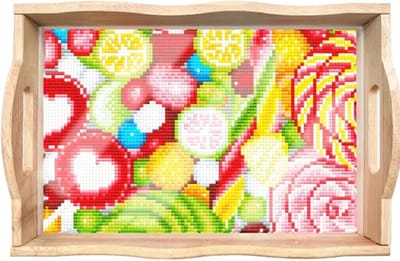 Dienblad 214 - Snoepjes - Diamond painting - compleet pakket - Diamond painting by Wietske