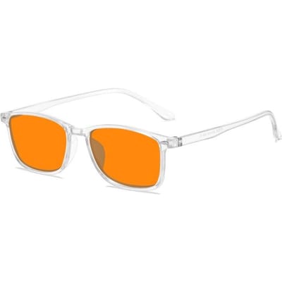 Stijlvolle Minimalistische Vierkante Bril Unisex Lichtgewicht Anti Blauw Licht Oranje Rode Glazen Oogbescherming white