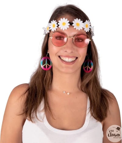 Verkleedset Hippie Girl 3-delig voor volwassene