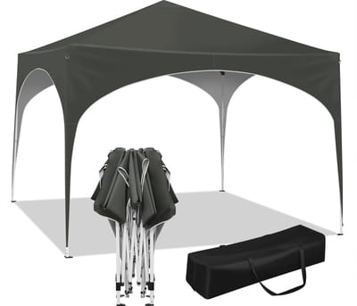 Partytenten - Partytent opvouwbaar - Paviljoen - Inklapbaar - Waterdichte luifel - 3 x 3 meter - Donkergrijs