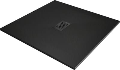 Mexen Hugo vierkante douchebak SMC 100 x 100 , zwart, zwarte afdekplaat - 42701010-B