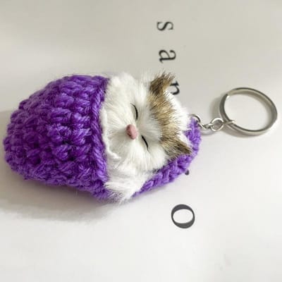 Simulatie Mini Kat Sleutelhanger Schattige Gevulde Pluche Kat Hanger Schattig Tas Accessoire voor Kinderen Verjaardag Verrassingscadeaus gray