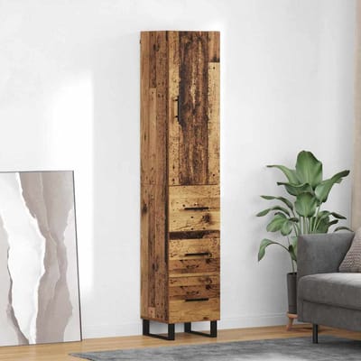 vidaXL Highboard Oud Hout 34,5 x 34 x 180 cm Bewerkt hout