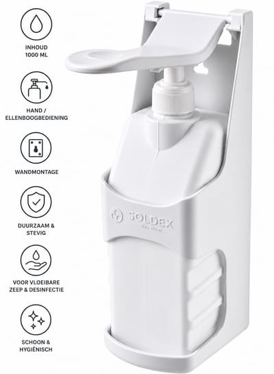 Zeepdispenser 1000 ml – Handmatige Dispenser – Wandmontage – Zeeppomp voor Handzeep, Shampoo, Desinfectie & Afwasmiddel