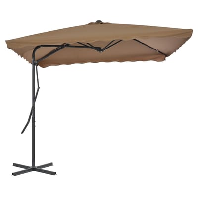 vidaXL - Parasol - met - stalen - paal - 250x250 - cm - taupe