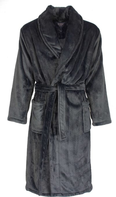 Paul Hopkins Heren Badjas - Flannel Fleece - Blauw - Maat S