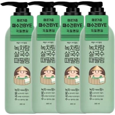 Laquever Dmili Body Peeling Groene Thee Soep Salguksu Body Scrub Andere Geur, 4 Stuks, 300ml
