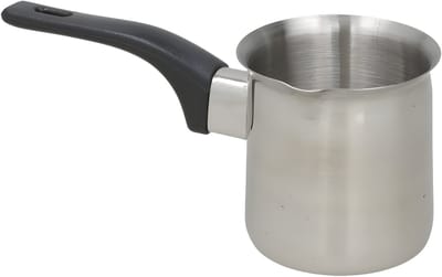 Gerimport melk en sauspan klein - RVS - 350 ml - D8 x H8 cm - metaal