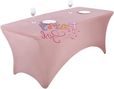 Tafelhoes Rechthoekig - Spandex Tafelkleed - Feestelijke Decoratie - Waterdichte Bescherming - 153 x 76 x 76 cm - Roze