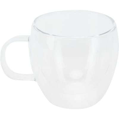 Glazen Mok met Handvat Transparant Dubbelwandig Koffie Melk Thee Drinkbeker Hittebestendig 150ml white