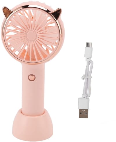 VT Goods - Mini Draagbare Ventilator - USB Oplaadbaar - Schattig Ontwerp - Roze - Perfect voor Reizen - Compact en Lichtgewicht