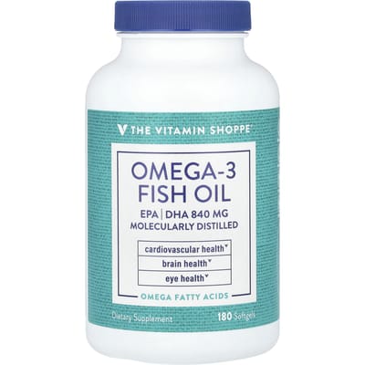 The Vitamin Shoppe, Huile de poisson Oméga-3, EPA/DHA 840mg, 180 capsules molles