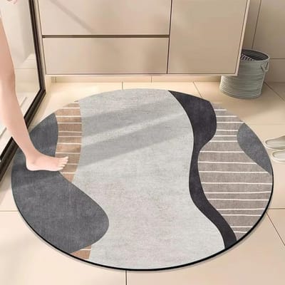 Noordse Licht Luxe Ronde Tapijten Moderne Woonkamer Decoratie Kleden Groot Oppervlak Slaapkamer Decor Bedside Tapijt Wasruimte Vloermat 100cm