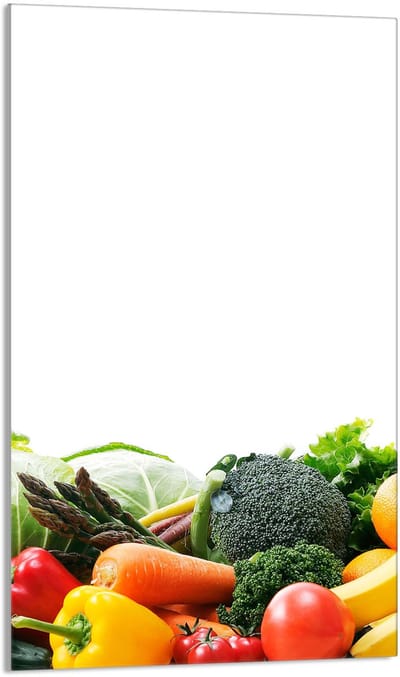 TMK ArtDeko - Glas Snijplank - 30x52 cm - Vegetarische Afbeelding - Veilig en Stijlvol