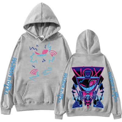 VOX Hazbin Hotel Hoodie Man Vrouw Harajuku Lange Mouw Pullover Tops Sweatshirt Cadeau L grijze kleur