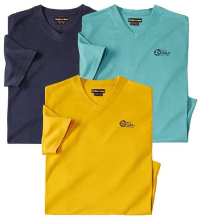 ATLAS FOR MEN - 3-pack effen T-shirts - Heren - Verkrijgbaar in grote maten - L
