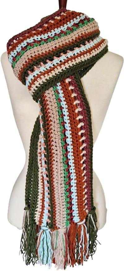 Toetie & Zo Handgemaakte Sjaal - Bohemian - Multicolor - Bruin - Beige - Groen - Blauw