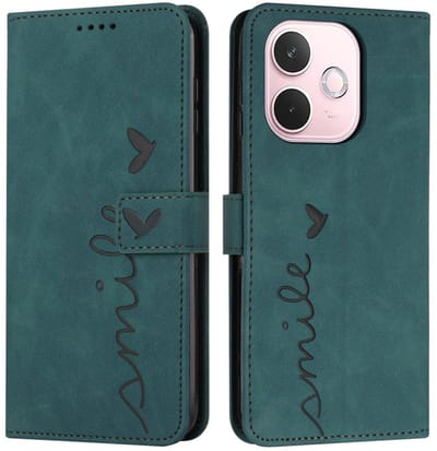 Coverup Hoesje - Geschikt voor OPPO A5 Pro 5G Hoesje - Coverup Smile Book Case - Groen