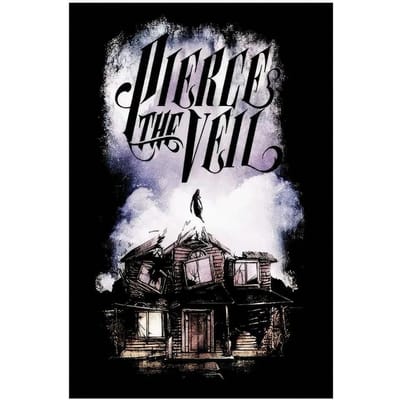 1 Stuk Pierce The Veil Wandkleed, Rockband Wanddecoratie, Coole Kamer Spullen, Polyester 2D Print, Slaapkamer Spullen, Emo Rock Kamer Decoratie 40X60cm gray