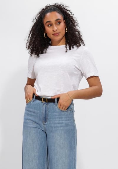 Minus Msleti T-shirt Tops & T-shirts Dames - Shirt - Wit - Maat XL