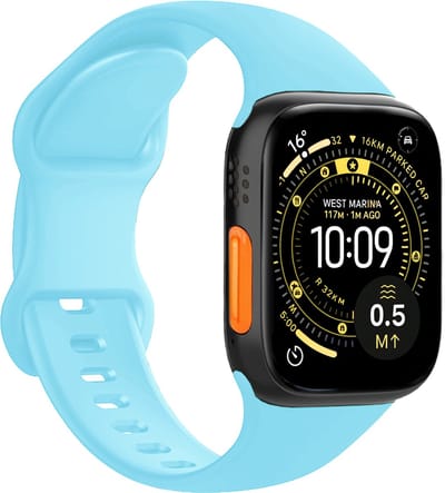 Horloge Bandje Geschikt voor Apple Watch Ultra 1, 2, 3 (49 mm) Bandje Siliconen Polsband - Siliconen Bandje Smartwatch - Lichtblauw