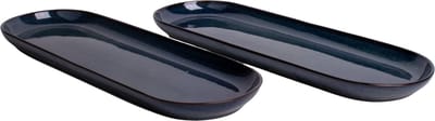 Bord ovaal 45 cm - Faro - blauw - set van 2 - Portugees stoneware