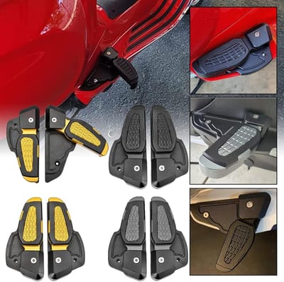 Verstelbare Achterste Voetsteunen voor Motorfiets - Aluminium Voetsteun Extensies voor Comfort en Stabiliteit - Geschikt voor Vespa Primavera en Sprint 125 150 2017-2020 (Zwart)
