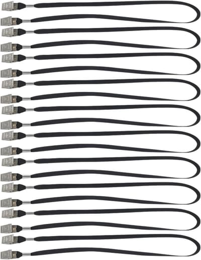Masker Lanyards - Halsketting Koord - Masker Dragen - Breekbare Sluiting - 10 Stuks - Zwart